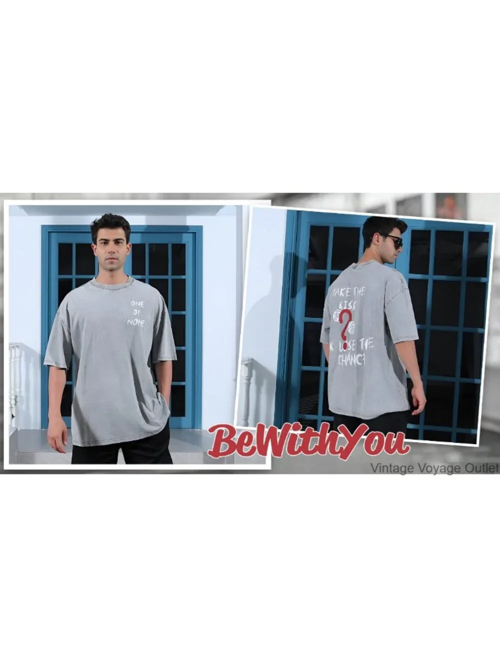Oversized Vintage Acid Wash Cotton Graphic Tee Inspirational Streetwear T-Shirt